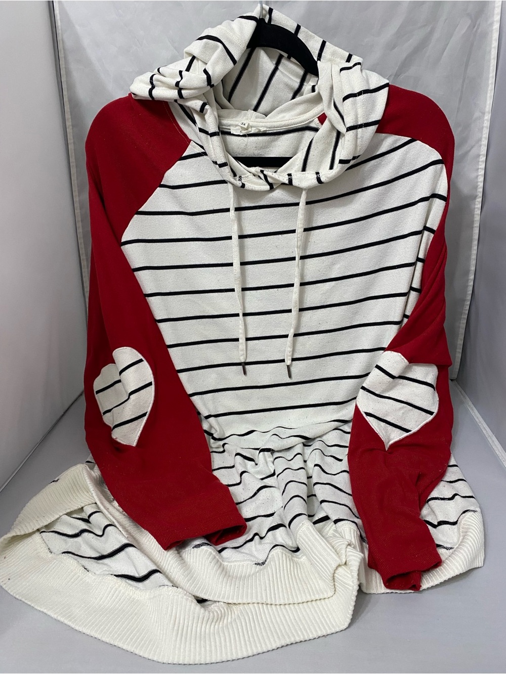 Maurices White Hoodie with Black Stripes